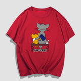 Tom And Jerry T Shirt Cat And Mouse Loose Half Sleeve