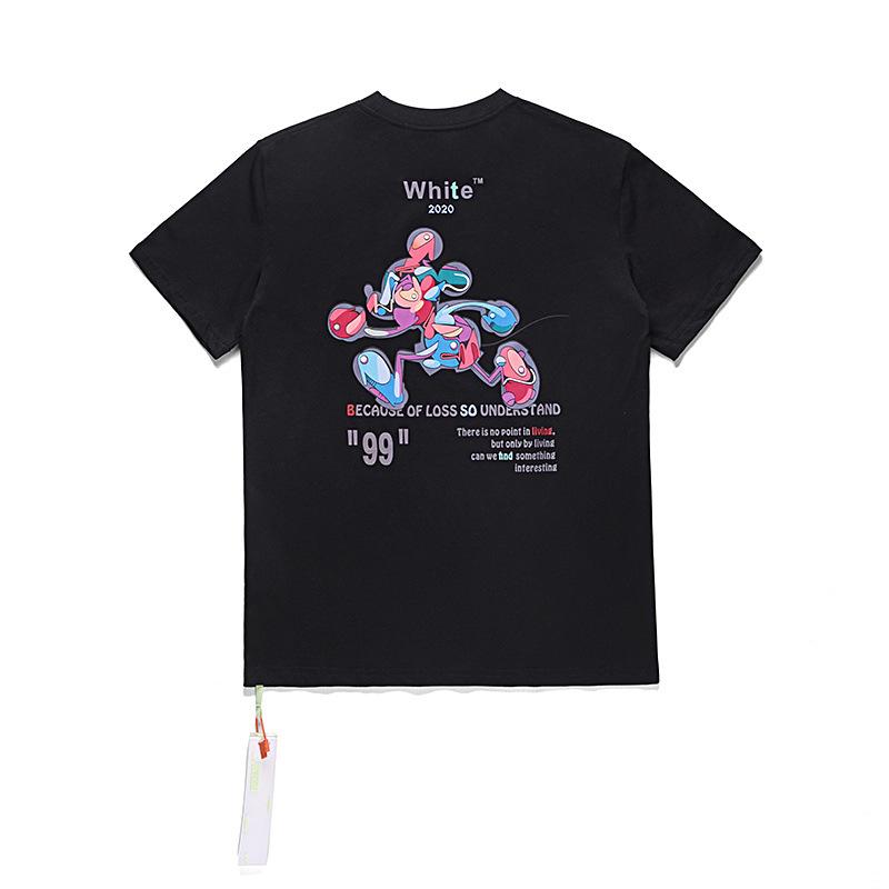 Off White T Shirt Summer Ow Running Mickey Loose Large Size Owt