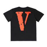 Vlone T Shirt Big V Men And Women Tee Casual Round Neck Short Sleeves T-Shirt