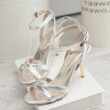Gold Heels Summer High Heel Sandals Silver Open Toe Roman High Heels