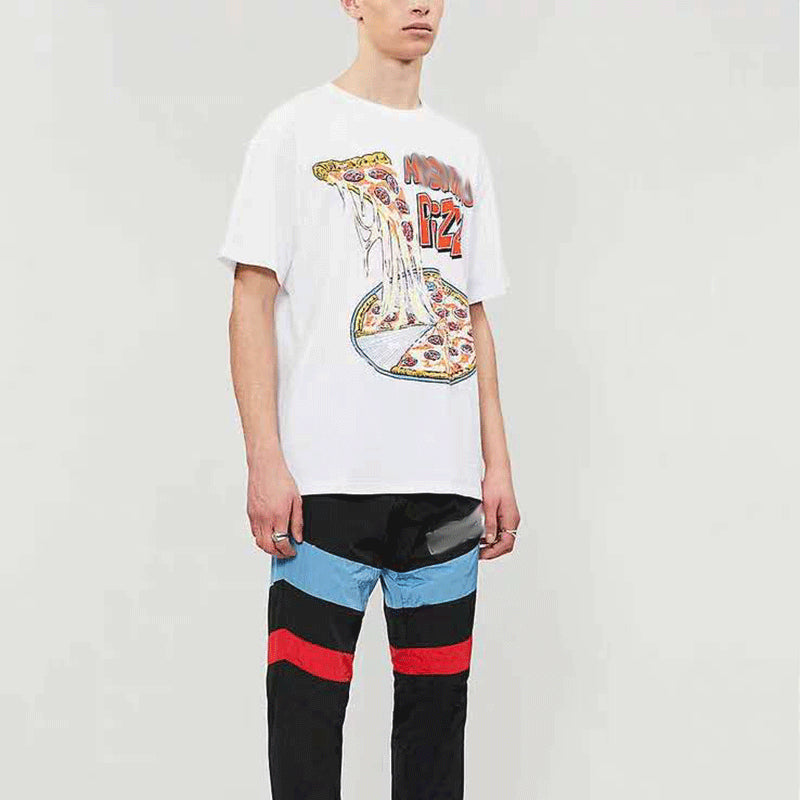 Moschino T Shirt Pizza Pattern Loose Short Sleeve T-Shirt