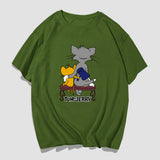 Tom And Jerry T Shirt Cat And Mouse Loose Half Sleeve