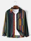 Camp Collar Shirt Striped Shirt Long Sleeve