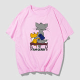 Tom And Jerry T Shirt Cat And Mouse Loose Half Sleeve