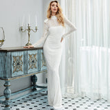 Skin Tight Long Dresses Long Sleeve Sexy See-through Stripes