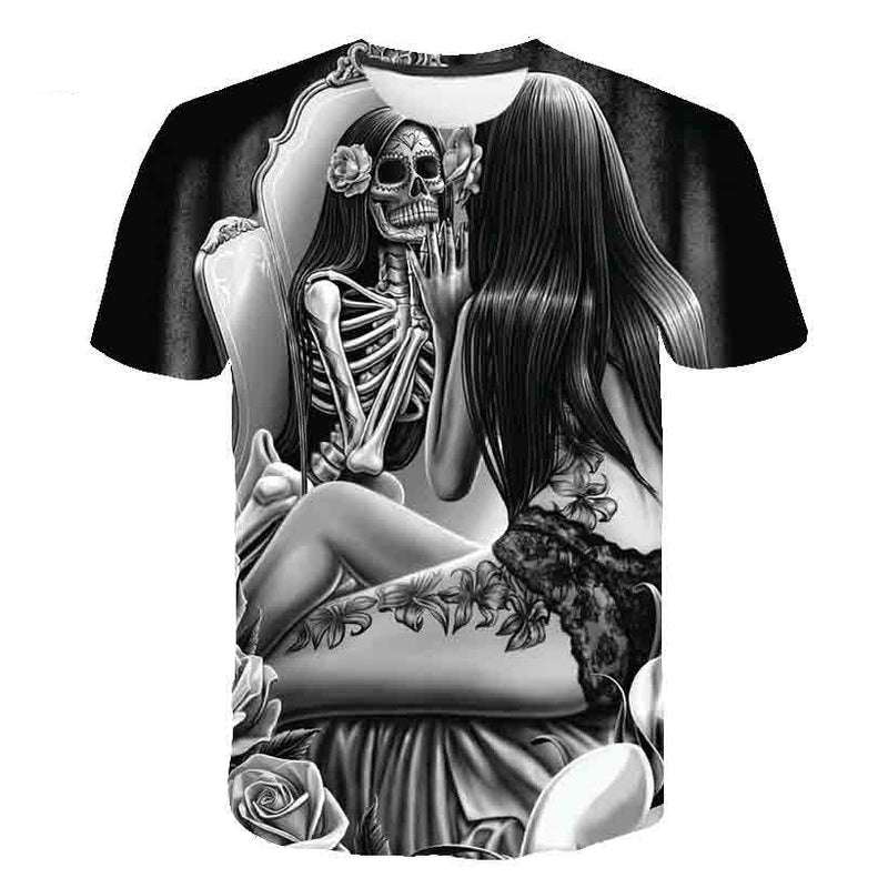 Skull T Shirt Beauty Skull 3D Digital Printing