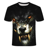 Skull T Shirt Crew Neck Skull Wolf
