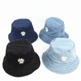 Denim Bucket Hat Fishing Cap Cotton Print Fisherman Hat Spring/Summer Bucket Hat Sun Hat for Men and Women