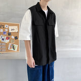 Men Shirts Shirt Short Sleeve Mock Two-Piece