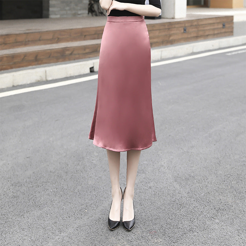 MIDI Mauve Skirt A- Line Ruffled Skirt