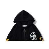 Off White Hoodie With Arrow Print Ow Sweater Cardigan Zipper Jacket Plus Size Casual Owt