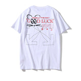 Off White T Shirt Summer Men'S Casual Shortsleeved Tshirt Ow Hollow Arrow Off Mouse Limited Graffiti Owt