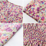 MIDI Mauve Wrap Dress V-neck Mid-Length Floral Chiffon Dress Women's A- line Dress