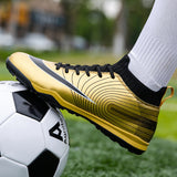 Football Shoes Soccer Shoes Men's Flyknit High-Top Rubber Track Spikes Shoes