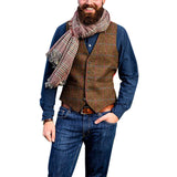 Mens Winter Coats Man Fall Outfits Mens Dress Vests Autumn Winter V-neck Single Breasted Vest Man