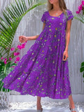 MIDI Mauve Wrap Dress Summer Fashion Ladies Large Size Women's Floral Dress