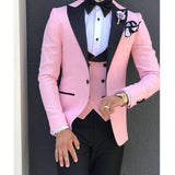 Black Tie Attire Suit Set Three-Piece Set Groomsman Clothing Gown Slim Fit