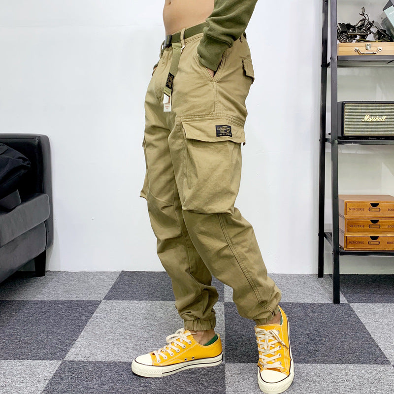 Cuffed Cargo Pants Spring Clothes Pants Men's Loose Casual