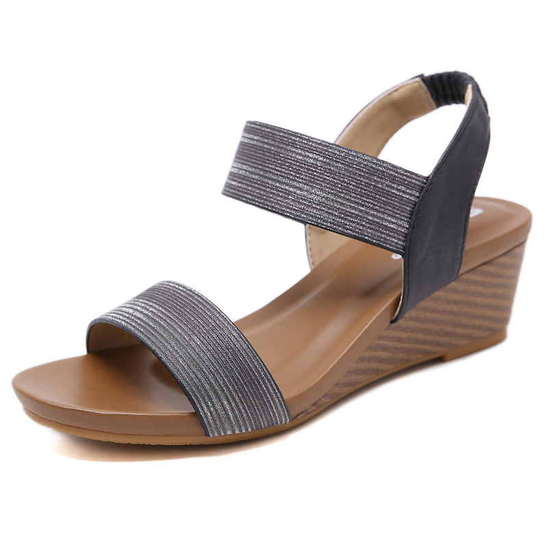 Fancy Sandals Wedge Elastic Large Size Sandals