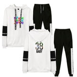 Never Broke Again Hoodie All-Match Men'S And Women'S Sports Patchwork Sweater Suit
