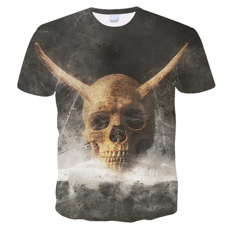 Skull T Shirt Digital Printed round Neck