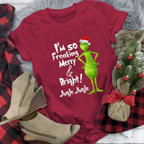 Men and Women Grinch Shirt round Neck Short Sleeve Summer