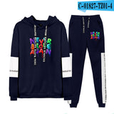 Never Broke Again Hoodie Casual Patchwork Sweatshirt Ankle Banded Pants Suit