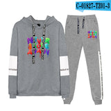 Never Broke Again Hoodie Casual Patchwork Sweatshirt Ankle Banded Pants Suit