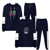Never Broke Again Hoodie All-Match Men'S And Women'S Sports Patchwork Sweater Suit