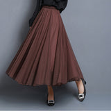 MIDI Mauve Skir Skirt Fairy Dress Mid-Length Gauze Skirt Red Tulle Skirt