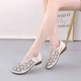 Highway Flat Sandals Spring/Summer Authentic Leather Hollow Out Sandals Retro Hole Shoes