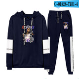 Never Broke Again Hoodie Casual Patchwork Sweatshirt Ankle Banded Pants Suit