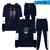 Never Broke Again Hoodie All-Match Men'S And Women'S Sports Patchwork Sweater Suit