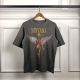 Nirvana T Shirt Angel Hipster Distressed Printed T-Shirt