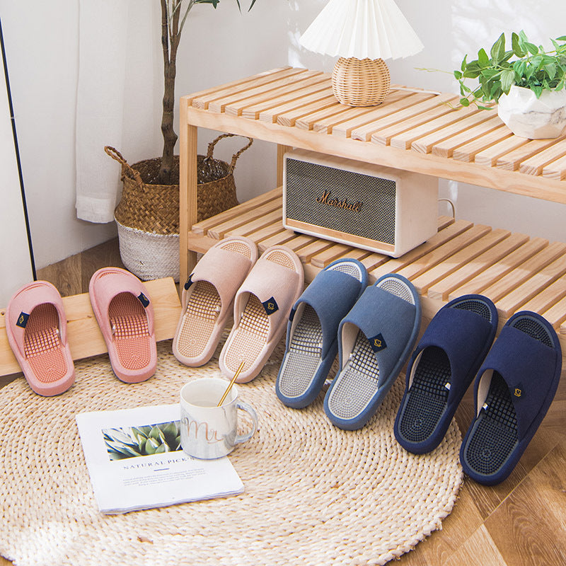 Under Desk Foot Rest Massager Acupressure Massage Mat Slippers Sandals Shoes Spring/Summer Massage Slippers Women's Home Couple Slippers