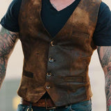 Men's Dress Vests Retro Men's Fashion Vest Jacket Men's