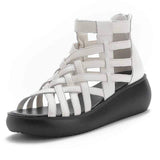 Highway Flat Sandals Summer Retro Wedge Casual Peep Toe Sandals for Women