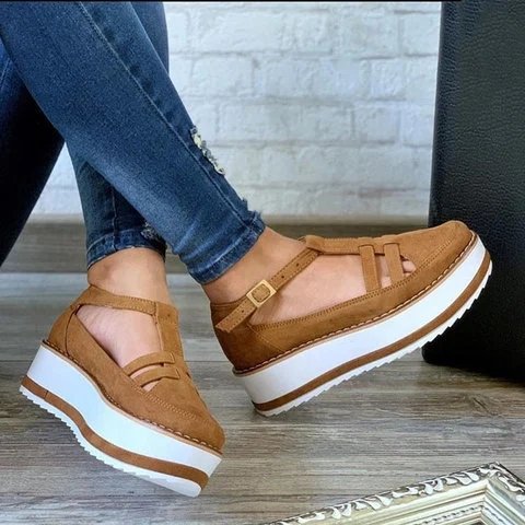 Women Platform Sandals Summer Solid Color Sandals Platform Large Size Sandals for Women