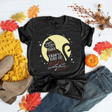Halloween Costumes Cat Pattern Printed Short Sleeve T-shirt