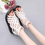Highway Flat Sandals Summer Retro Wedge Casual Peep Toe Sandals for Women