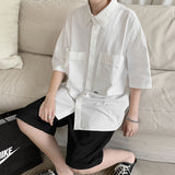 Men Shirts Short Sleeve Workwear Shirt Loose