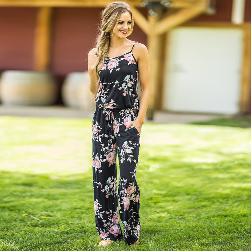 Nine Britton Dress Spaghetti-Strap Floral Print Loose