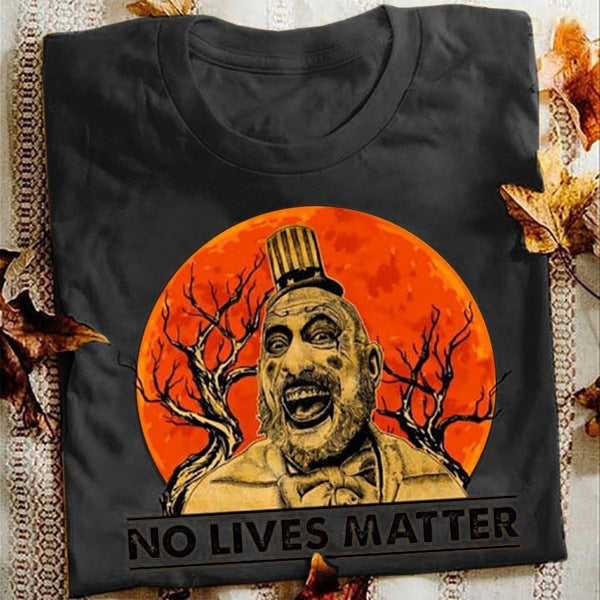 Halloween Costumes No Lives Matter Pattern Printed Short Sleeve T-shirt for Men and Women
