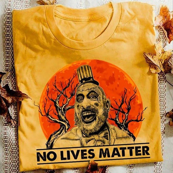 Halloween Costumes No Lives Matter Pattern Printed Short Sleeve T-shirt for Men and Women