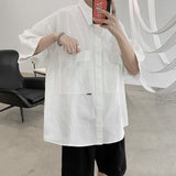 Men Shirts Short Sleeve Workwear Shirt Loose