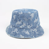 Bucket Hat Fishing Cap Cotton Print Fisherman Hat Denim Summer Outdoor Street