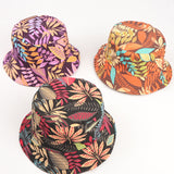 Bucket Hat Fishing Cap Cotton Print Fisherman Hat Printed Hat Summer Flower