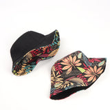 Bucket Hat Fishing Cap Cotton Print Fisherman Hat Printed Hat Summer Flower