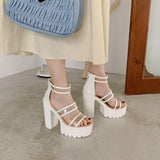 Platform Heels for Women Summer Platform Nightclub Sandals Women's Roman Style Sandals