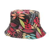 Bucket Hat Fishing Cap Cotton Print Fisherman Hat Printed Hat Summer Flower